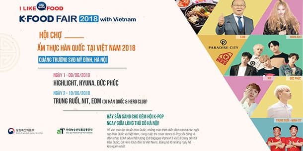 CÁC HOẠT ĐỘNG TẠI HỘI CHỢ ẨM THỰC HÀN QUỐC TẠI VIỆT NAM 2018