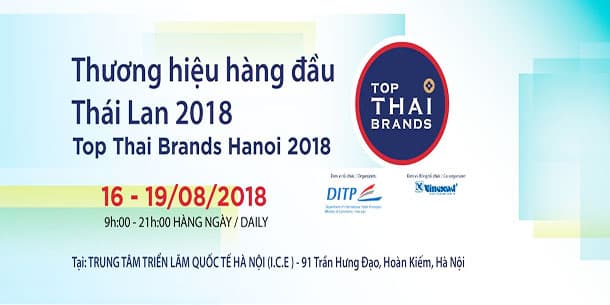 Triển lãm Thương hiệu hàng đầu Thái Lan 2018 tại Hà Nội