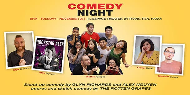 Comedy Night with The Rotten Grapes and Guests at L'Espace Hanoi