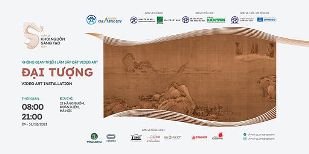 Không gian triển lãm sắp đặt Video art “Đại tượng”