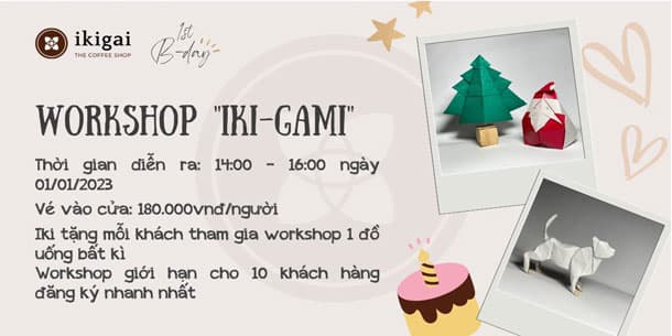 Workshop gấp giấy nghệ thuật Origami đến từ Nhật Bản "IKI-GAMI"