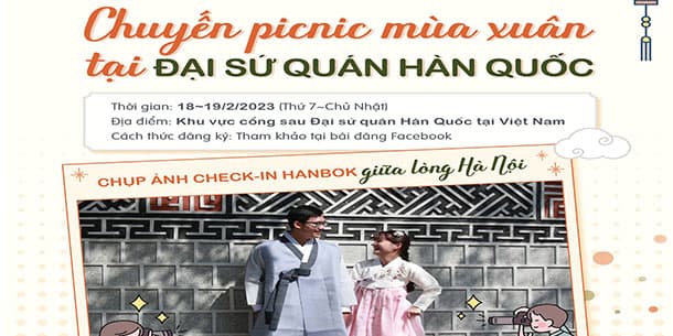 Hoạt động trải nghiệm Chuyến picnic mùa xuân tại Đại sứ quán Hàn Quốc