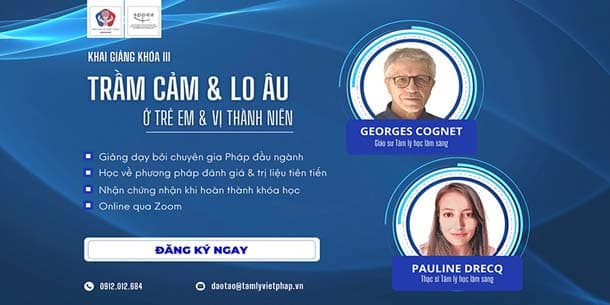 Khóa học Trầm cảm và Lo âu ở Trẻ em và Vị thành niên do Viện Tâm lý Việt - Pháp kết hợp với Hiệp hội Tâm lý Trẻ em và Vị thành niên Pháp ngữ (APPEA) tổ chức