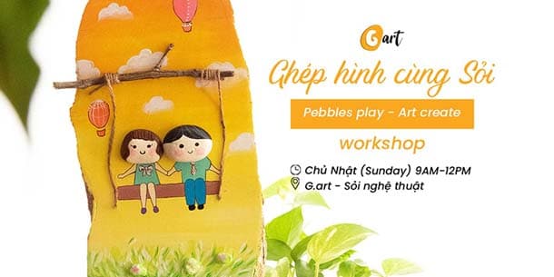 Ghi danh Wokrshop ngay để LẤY VÉ ƯU ĐÃI - Ghép Hình Cùng Sỏi - Pebbles Play Art Create