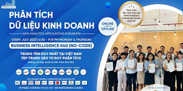 Khóa học - Phân tích dữ liệu kinh doanh K40 Online-Offline khai giảng tháng 7