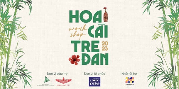 Workshop Hoa cài tre đan.