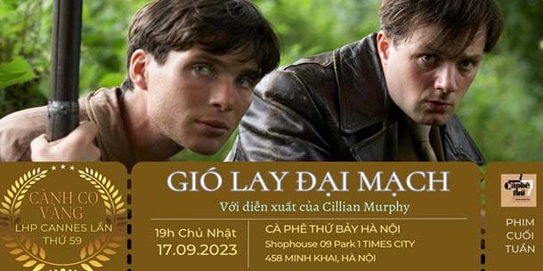 Chiếu phim miễn phí - The Wind that Shakes the Barley của Cillian Murphy - nam chính phim Oppenheimer - Ngày 19.09.2023