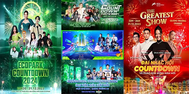 Tổng hợp 10  sự kiện countdown 2024 - chào đón năm mới tại 3 miền.
