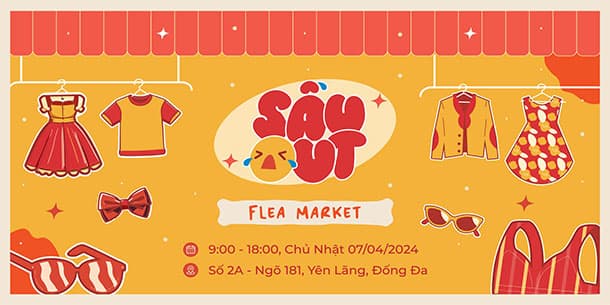 Sầu Out  - Flea Market: Hội chợ trải nghiệm 2024 Garage Sale, Polaroids Photobooth, Bói Tarot,...
