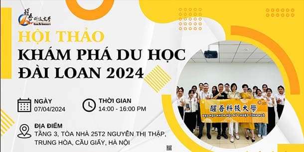 Hội thảo miễn phí về Du học Đài Loan do trường Đại học KHKT Tỉnh Ngô của Đài Loan tổ chức