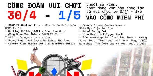 Sự kiện công đoàn vui chơi 30/04 - 01/05/2024