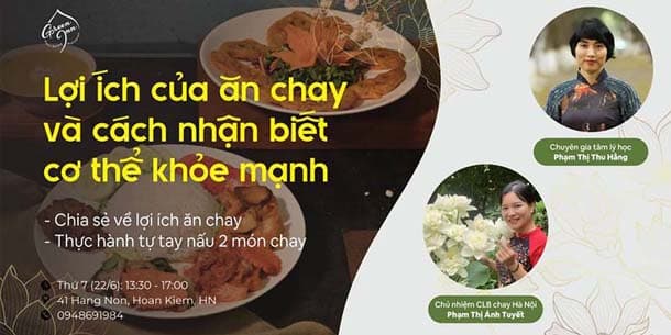 Workshop miễn phí - Chia sẻ lợi ích của việc ăn chay & Thực hành nấu món chay lành mạnh