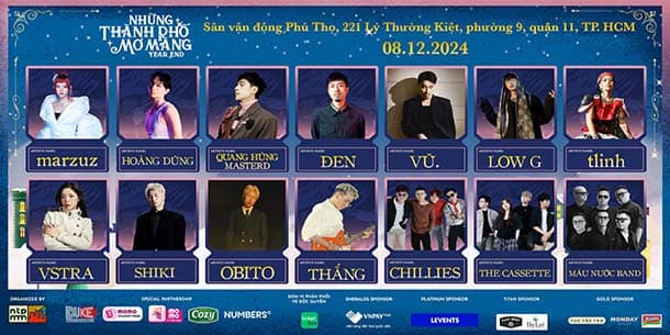 Những Thành Phố Mơ Màng Year End Tour 2024 tại TP. HCM - Ngày 08.12.2024
