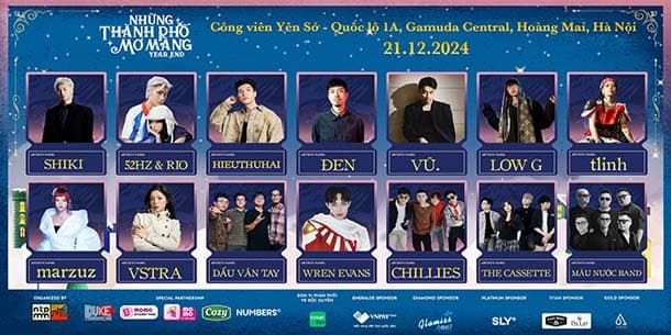 Đêm nhạc Những Thành Phố Mơ Màng 2024 tại Hà Nội - Ngày 21.12.2024