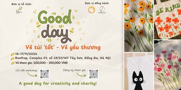 Workshop Good Day 2024 với chủ đề Vẽ túi tote, vẽ yêu thương