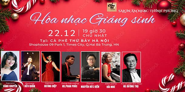 Cà phê Âm nhạc-Salon Âm nhạc thính phòng HÒA NHẠC GIÁNG SINH - XMAS CONCERT 2024