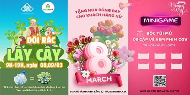 Sự kiện chào mừng Ngày Quốc tế Phụ nữ 8/3 - Đổi rác lấy cây - Hành động vì một tương lai xanh