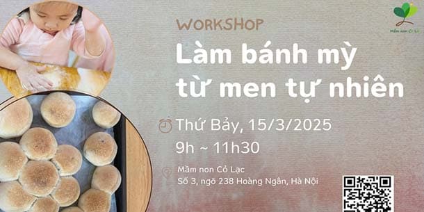 Workshop làm bánh mỳ bằng men tự nhiên - Ngày 15.03.2025