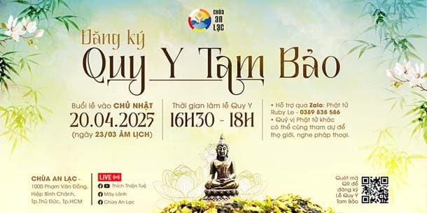 Lễ quy y Tam Bảo tại Chùa An Lạc - Ngày 20/4/2025