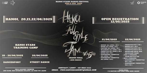 Giải đấu dance 2025 - Hanoi Allstyle Jam Vol 5 International Grand Final "NEW VERSION": Ngày 21-22/06/2025