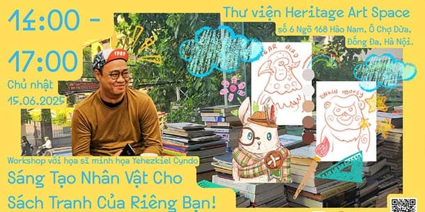 Workshop dành cho trẻ em với họa sĩ minh họa Yehezkiel Cyndo - Sáng tạo nhân vật cho sách tranh của riêng bạn - Ngày 15/06/2025