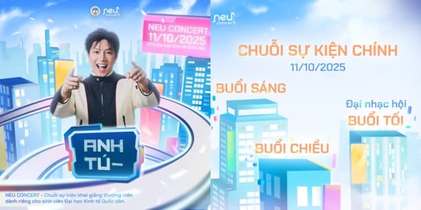 NEU CONCERT 2025: KHỞI ĐỘNG NÁO NHIỆT CÙNG CHUỖI HOẠT ĐỘNG CHÀO TÂN HOÀNH TRÁNG NHẤT TẠI NEU