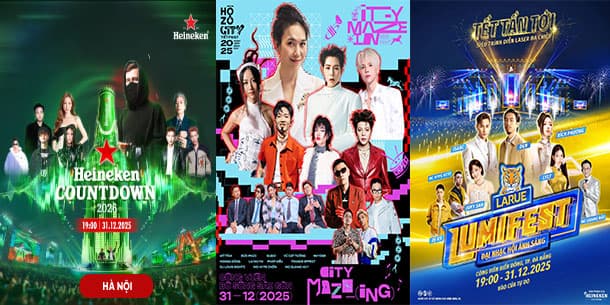5 sự kiện âm nhạc, countdown chào đón năm mới 2026 không thể bỏ lỡ.