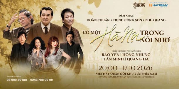 Đêm nhạc Trịnh Công Sơn tháng 10/2026 - Hồng Nhung và danh ca Bảo Yến hội ngộ trong "Có Một Hà Nội Trong Nỗi Nhớ"