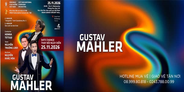 Hòa nhạc tháng 11/2026 của VNSO sẽ do nhạc trưởng Honna Tetsuji chỉ huy | Subscription Concert Vol. 188 – Gustav Mahler