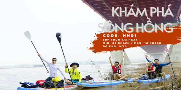Sup Tour - Rowing Sup to watch the sunset of the Red River - Hanoi