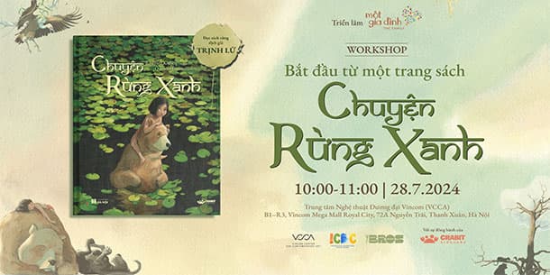 Workshop bắt đầu từ một trang sách - kể chuyện rừng xanh.