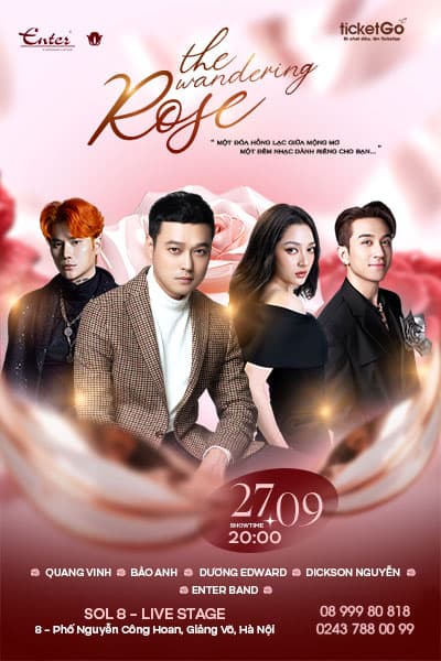 Vé The Wandering Rose Day 3 – 27/09/2025 | Bảo Anh, Quang Vinh, Dương Edward, Dickson Nguyễn